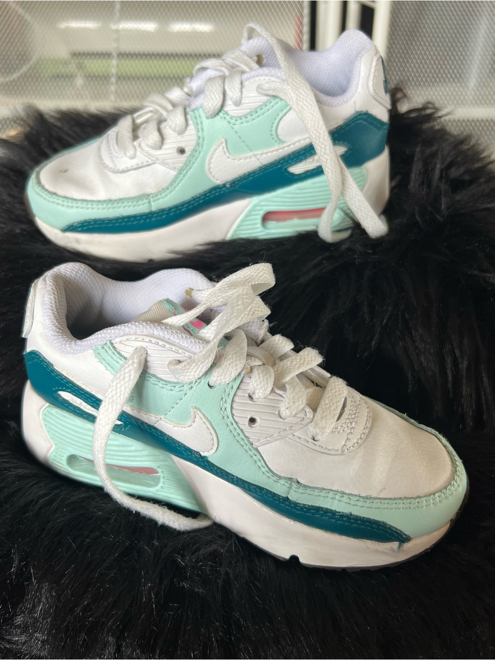 Nike Kids White Mint and Teal Sneakers